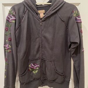 Embroidered Gray Hoodie